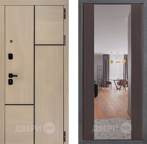 Входная металлическая Дверь Дверной континент ДК-14 ФЛЗ-1 Зеркало Венге в Зарайске