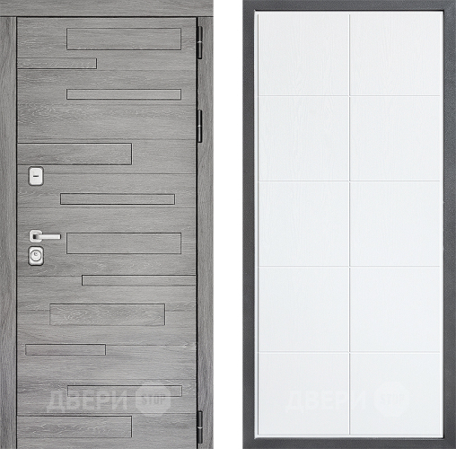 Входная металлическая Дверь Дверной континент ДК-10 ФЛ-Кватро Белое дерево в Зарайске