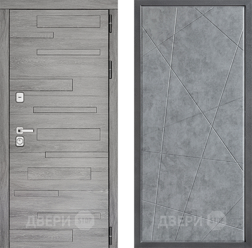 Входная металлическая Дверь Дверной континент ДК-10 ФЛ-655 Бетон серый в Зарайске