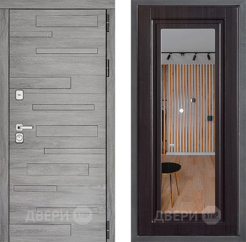 Входная металлическая Дверь Дверной континент ДК-10 ФЛЗ Зеркало Венге в Зарайске