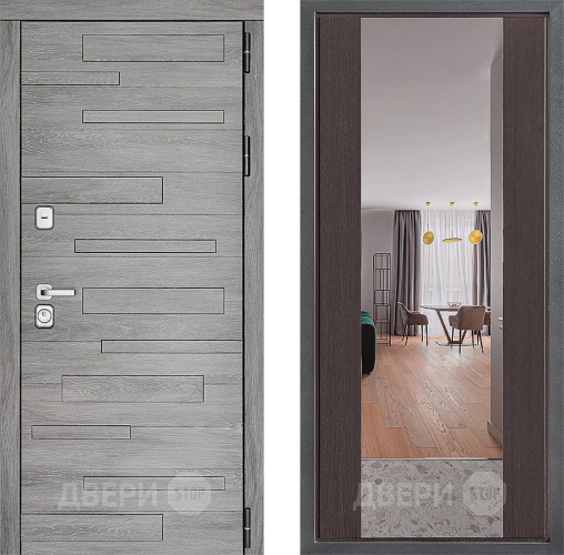 Входная металлическая Дверь Дверной континент ДК-10 ФЛЗ-1 Зеркало Венге в Зарайске