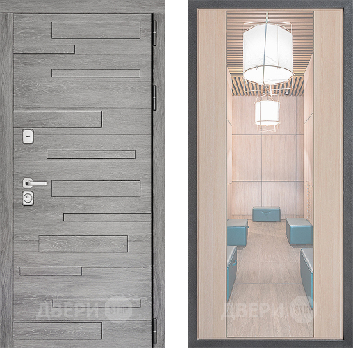 Входная металлическая Дверь Дверной континент ДК-10 ФЛЗ-1 Зеркало Капучино в Зарайске