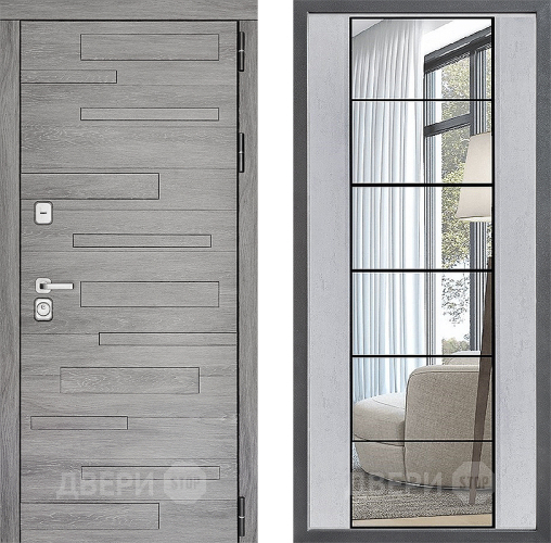 Дверь Дверной континент ДК-10 ФЛЗ-2 Зеркало Бетон светлый в Зарайске