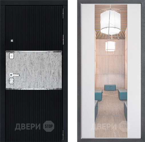 Входная металлическая Дверь Дверной континент ДК-13 ФЛЗ-1 Зеркало Белый софт в Зарайске