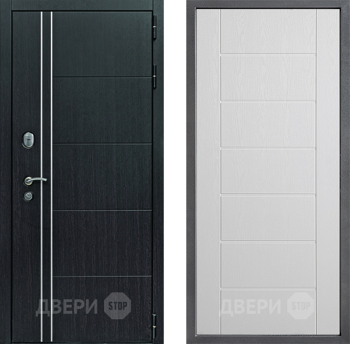 Входная металлическая Дверь Дверной континент Теплолюкс Дизайн ФЛ-Лайн Белое дерево в Зарайске