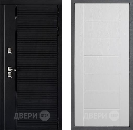 Входная металлическая Дверь Дверной континент ДК-1 ФЛ-Лайн Белое дерево в Зарайске