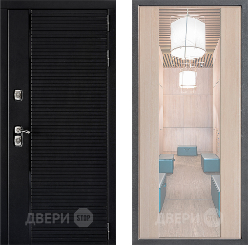 Входная металлическая Дверь Дверной континент ДК-1 ФЛЗ-1 Зеркало Капучино в Зарайске