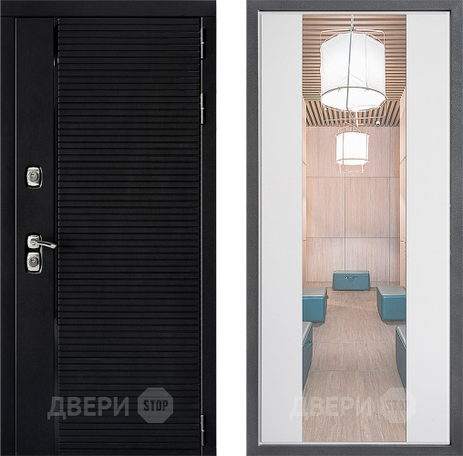 Входная металлическая Дверь Дверной континент ДК-1 ФЛЗ-1 Зеркало Белый софт в Зарайске