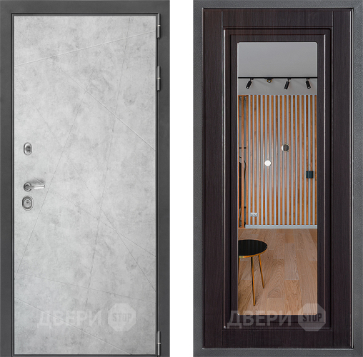 Входная металлическая Дверь Дверной континент ДК-3/743 ФЛЗ Зеркало Венге в Зарайске
