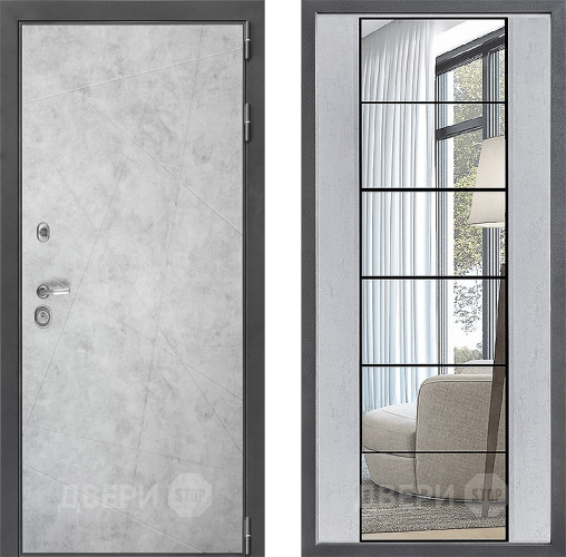 Дверь Дверной континент ДК-3/743 ФЛЗ-2 Зеркало Бетон светлый в Зарайске