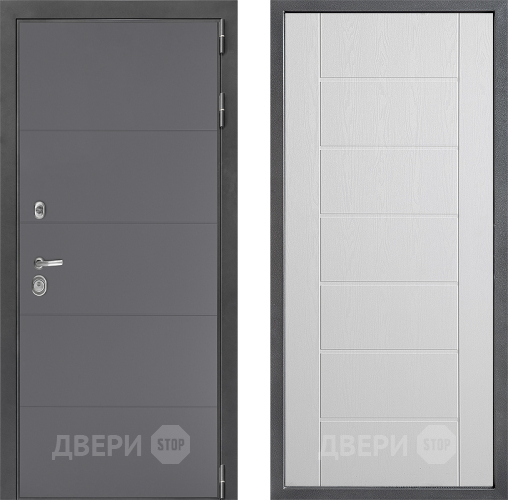 Входная металлическая Дверь Дверной континент ДК-3/649 ФЛ-Лайн Белое дерево в Зарайске