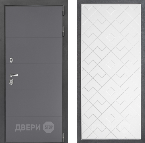 Входная металлическая Дверь Дверной континент ДК-3/649 ФЛ-Тиффани Белый софт в Зарайске