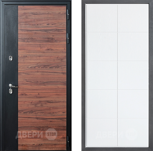 Входная металлическая Дверь Дверной континент ДК-15 Красное Дерево ТЕРМО ФЛ-Кватро Белое дерево в Зарайске