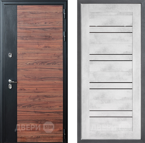 Входная металлическая Дверь Дверной континент ДК-15 Красное Дерево ТЕРМО ФЛ-49 Бетон снежный в Зарайске