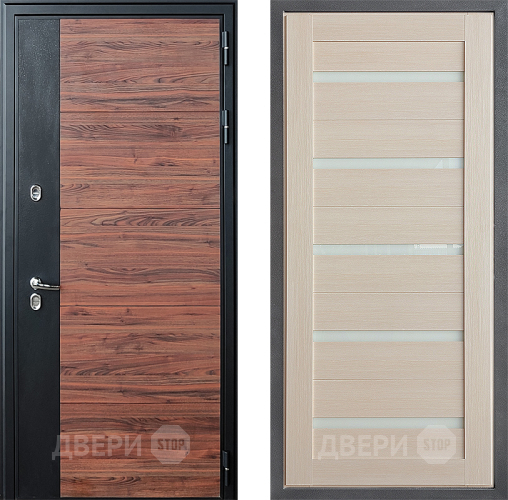 Входная металлическая Дверь Дверной континент ДК-15 Красное Дерево ТЕРМО ФЛ-47 Лиственница белая в Зарайске