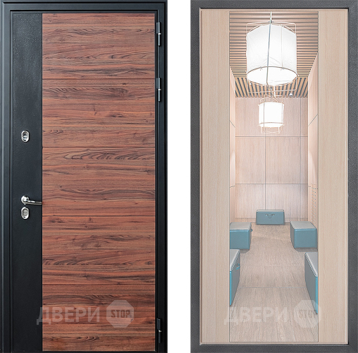 Дверь Дверной континент ДК-15 Красное Дерево ТЕРМО ФЛЗ-1 Зеркало Капучино в Зарайске