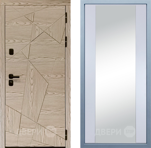 Входная металлическая Дверь Дива МД-97/1 Д-15 Зеркало Белый в Зарайске