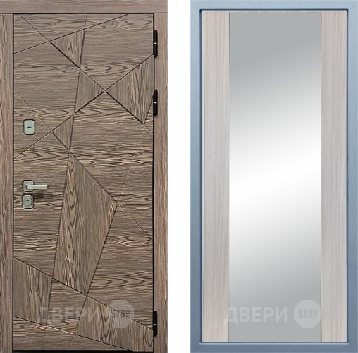 Входная металлическая Дверь Дива МД-97/2 Д-15 Зеркало Сандал белый в Зарайске