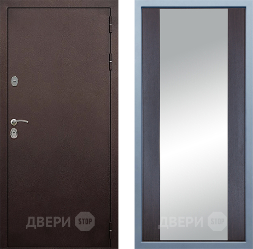 Входная металлическая Дверь Дива МД-40 Медь Д-15 Зеркало Венге в Зарайске