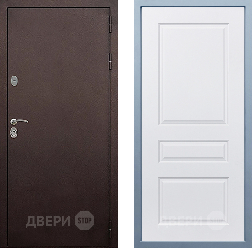 Входная металлическая Дверь Дива МД-40 Медь Д-13 Белый в Зарайске