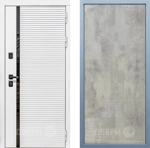 Входная металлическая Дверь Дива МХ-45 Белая STR Д-4 Бетон темный в Зарайске