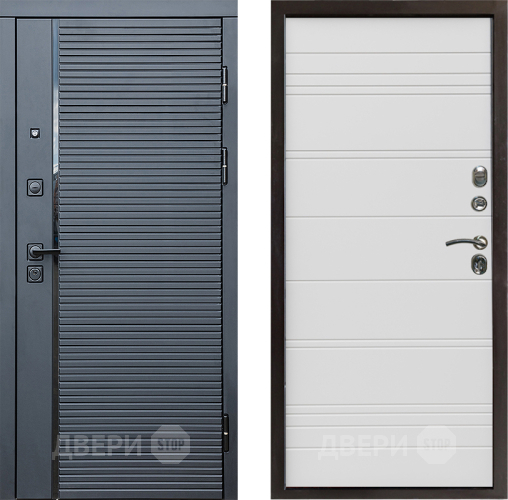 Входная металлическая Дверь Престиж Черная Линия Line Белый в Зарайске