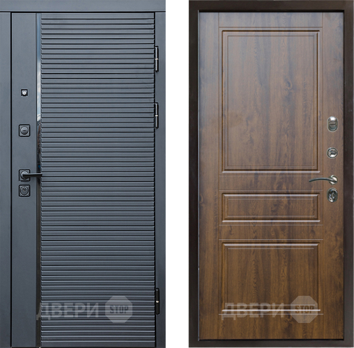 Входная металлическая Дверь Престиж Черная Линия Классика Дуб в Зарайске