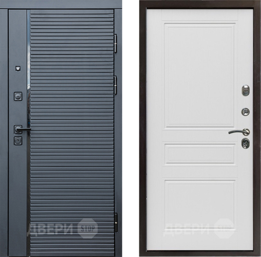 Входная металлическая Дверь Престиж Черная Линия Классика Лиственница белая в Зарайске