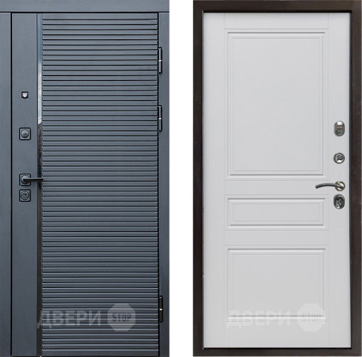 Входная металлическая Дверь Престиж Черная Линия Классика Белый матовый в Зарайске