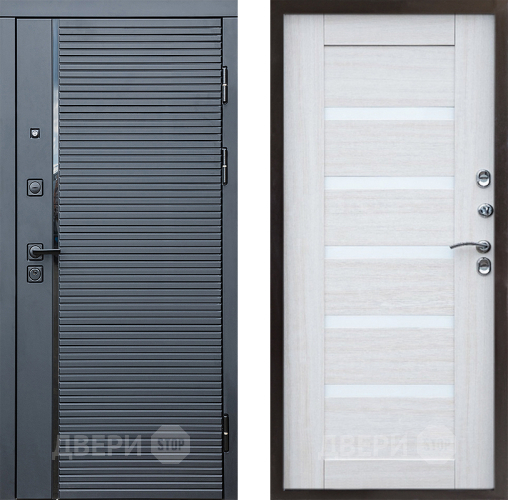 Входная металлическая Дверь Престиж Черная Линия Царга Лиственница белая в Зарайске