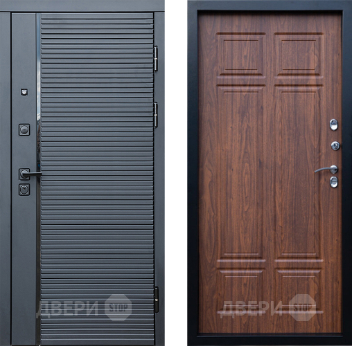 Входная металлическая Дверь Престиж Черная Линия Премиум Орех темный в Зарайске