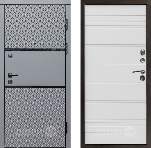 Входная металлическая Дверь Престиж Ромб Line Белый в Зарайске