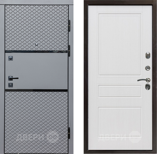 Входная металлическая Дверь Престиж Ромб Классика Белое дерево в Зарайске