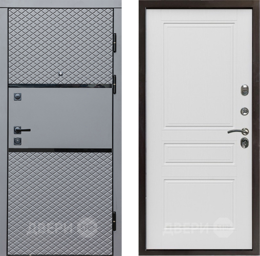 Входная металлическая Дверь Престиж Ромб Классика Лиственница белая в Зарайске