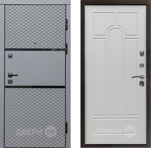 Входная металлическая Дверь Престиж Ромб Арка Лиственница белая в Зарайске