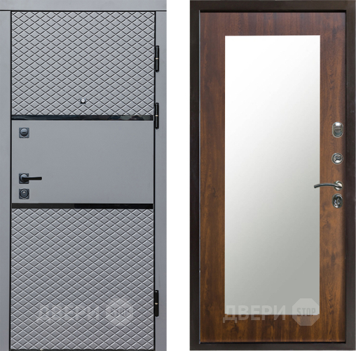 Входная металлическая Дверь Престиж Ромб Зеркло Пастораль Дуб в Зарайске