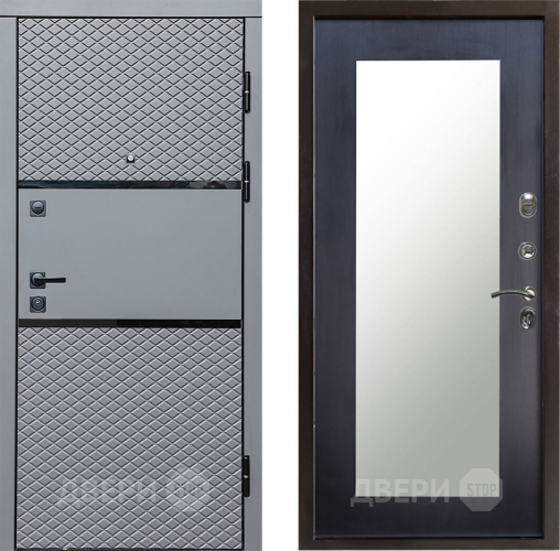 Входная металлическая Дверь Престиж Ромб Зеркло Пастораль Венге в Зарайске