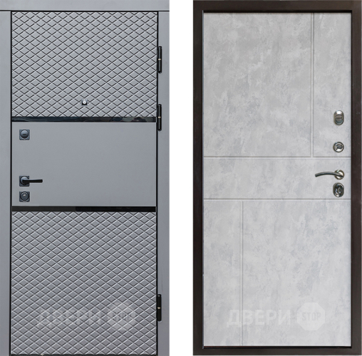 Входная металлическая Дверь Престиж Ромб Горизонт Бетон светлый в Зарайске