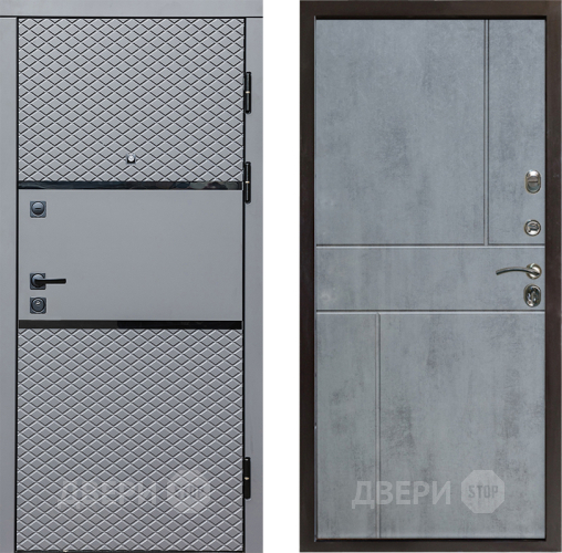Входная металлическая Дверь Престиж Ромб Горизонт Бетон темный в Зарайске