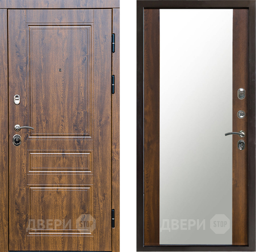 Входная металлическая Дверь Престиж Классика Дуб Зеркало Дуб в Зарайске