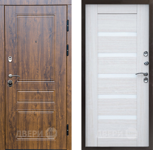 Входная металлическая Дверь Престиж Классика Дуб Царга Лиственница белая в Зарайске