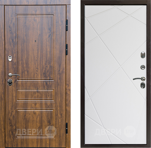 Входная металлическая Дверь Престиж Классика Дуб Лучи Бетон белый в Зарайске