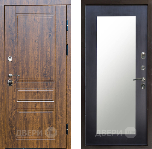 Входная металлическая Дверь Престиж Классика Дуб Зеркло Пастораль Венге в Зарайске