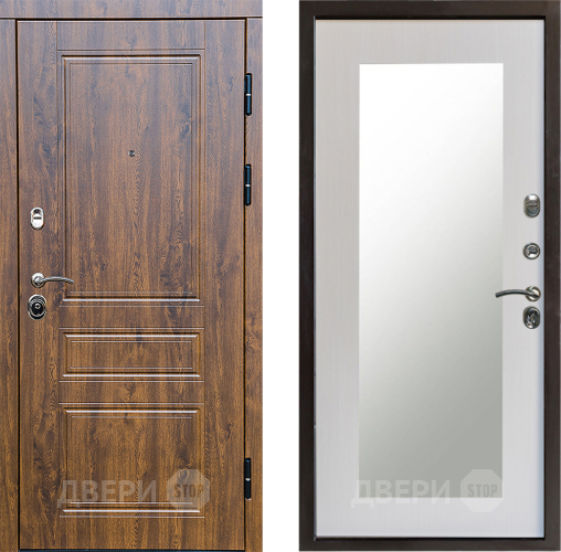 Входная металлическая Дверь Престиж Классика Дуб Зеркло Пастораль Лиственница белая в Зарайске