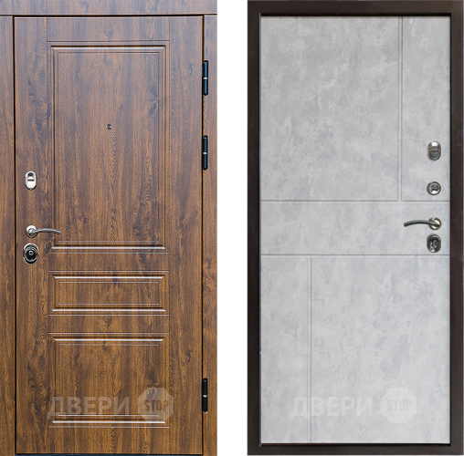 Входная металлическая Дверь Престиж Классика Дуб Горизонт Бетон светлый в Зарайске