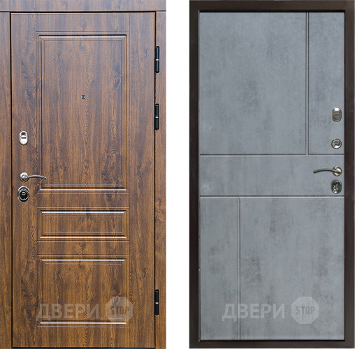 Входная металлическая Дверь Престиж Классика Дуб Горизонт Бетон темный в Зарайске