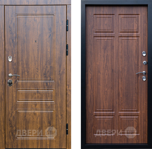 Входная металлическая Дверь Престиж Классика Дуб Премиум Орех темный в Зарайске