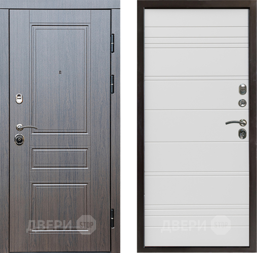 Входная металлическая Дверь Престиж Классика Венге Line Белый в Зарайске