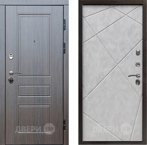 Входная металлическая Дверь Престиж Классика Венге Лучи Бетон светлый в Зарайске