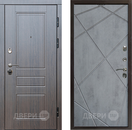 Входная металлическая Дверь Престиж Классика Венге Лучи Бетон темный в Зарайске